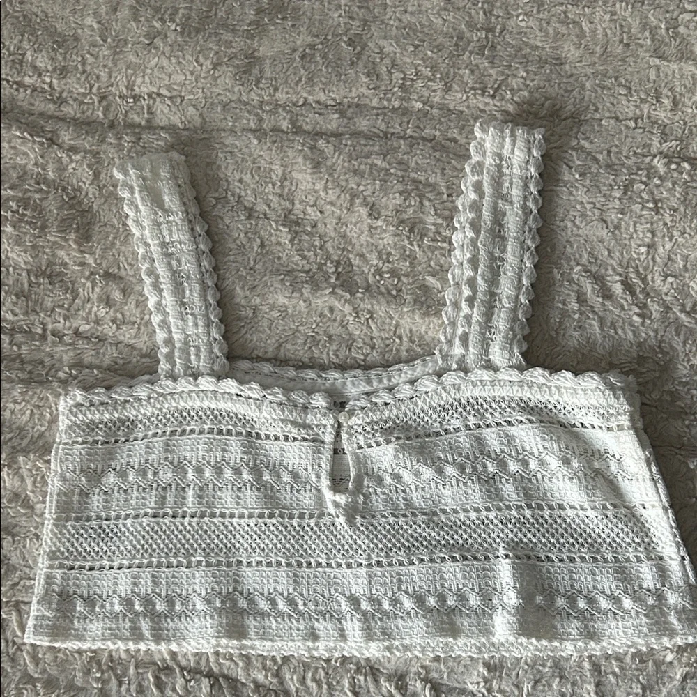 Aerie Ivory Crochet Lace Top - Picture 7 of 9